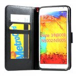 Wholesale Samsung Galaxy Note 3 Slim Flip Leather Wallet Case (Red Black)